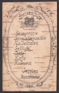 1916 Szczurowice menu na drewnie format pocztówki