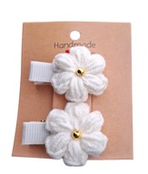 Mini spineczki do włosów szydełkowy kwiatek 2 szt.