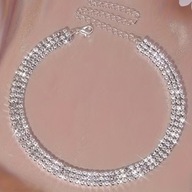 WISZĄCE DIAMENTY DIAMENTAMI NASZYJNIK cyrkonie choker modny vintage boho