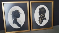 2 x wyszywane obrazy Dama i Dżentelmen art design