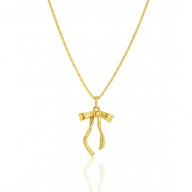 NASZYJNIK STAL SZLACHETNA POZŁACANA 14K ZŁOTEM, KOKARDKA