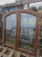 OKNO Plastikowe PCV Łukowe Dwuskrzydłowe 148x153cm Orzech