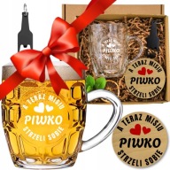 ZESTAW DLA MIŁOŚNIKÓW PIWA PREZENT NA DZIEŃ KOBIET DLA NIEJ KUFEL + DODATKI