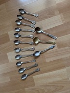 Łyżeczki platerowe posrebrzane różne rozmiary do herbaty vintage 14sztuk