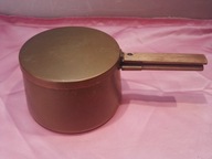 rondelek miedziany z pokrywką fondue? woda? rączka drewno zasmażka?