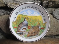 Stary Porcelanowy Kolekcjonerski Talerz_KUROPATWY_BAVARIA