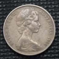 *AUSTRALIA [0287]*20 centów 1968 *Elżbieta II, zwierzęta Dziobak