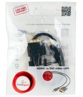 KABEL MONITOROWY GEMBIRD HDMI/DVI-DM (18+1) 0.5m