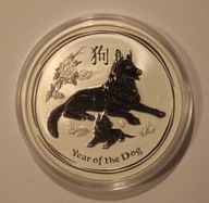 ROK PSA - 2 $ DOLARY 2018 AUSTRALIA LUNAR II 2 - 2 OZ 999 - 2 UNCJE, MENNIC