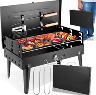 GRILL OGRODOWY TURYSTYCZNY WĘGLOWY PRZENOŚNY SKŁADANY WALIZKA AKCESORIA