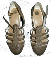 RIVER ISLAND BUTY BROKATOWE SANDAŁY 2UK BDB+ 35