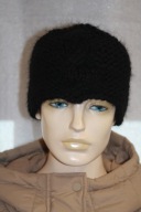 opaska na glowe moher rekodzielo czarny warkocz