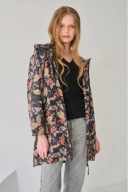 CARRY płaszcz parka z kapturem wzorzysta wzór leśny damska L