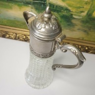 Karafka do wina claret jug szkło kryształowe plater vintage 30 cm Włochy