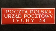 Tabliczka tablica szyld emaliowany Poczta Polska Tychy lata 80-te