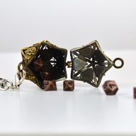 Brelok D20/K20 DND RPG z Zestawem Mini Kości