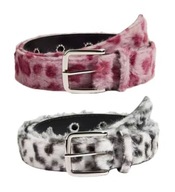 Pluszowy pasek damski Y2K - miękki, modny, z klamrą - HIT stylizacji!