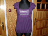 BLUZKA Z CEKINAMI FIOLETOWA -ROZM 34