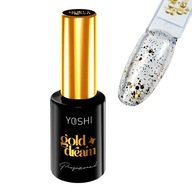 Top Hybrydowy do paznokci ze zdobieniami Yoshi 10ml Gold Dream