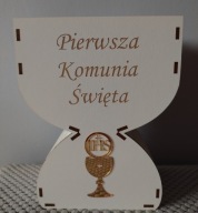 KIELICH DEKORACYJNY PIERWSZA KOMUNIA/ PAMIĄTKA/ DEKORACJA/ PERSONALIZACJA