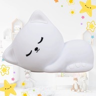 LAMPKA NOCNA DLA DZIECI KOTEK LED SILIKONOWA MIĘKKA KOLOROWE SWIATŁO KOT