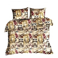 Pościel kora lux 160x220 + 2x70x80 3x40x40 guzik K 264 Ulotny paryż