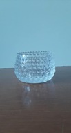 Szklany świecznik na tealight w wypukłe kuleczki jak rosa