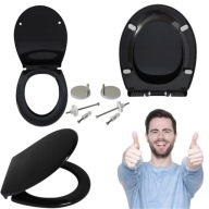 DESKA SEDESOWA WC WOLNOOPADAJĄCA UNIWERSALNA CZARNA WPINANA ESTIVA