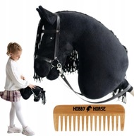 HOBBY HORSE KOŃ NA KIJU A3 KONIK GŁOWA KONIA PATYKU Z GRZYWĄ + GRZEBIEŃ