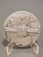 Piekna Rzadka Zjazdowka Odznaka KdF Rejs Hamburg-Nürnberg-Wien Marzec 1938