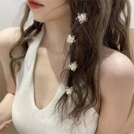 Spinka klips warkocz kwiat klips klipsa perły diamenty cute star złota