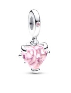 zawieszka rodzinne drzewo z różowym sercem