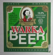 ETYKIETA PIWO JASNE PEŁNE EKSPORTOWE BROWAR WARKA - ROZLEWNIA RIVAL DĘBNO