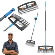GRABIE OGRODOWE DO LIŚCI TWORZYWO SZTUCZNE 52CMX178CM Z TRZONEM UNIWERSALNE