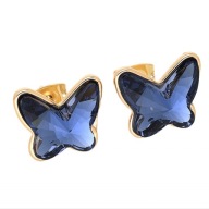 62716 Kolczyki 18K pozłacane 12/14 MM SAPPHIRE CRYSTAL Swarovski