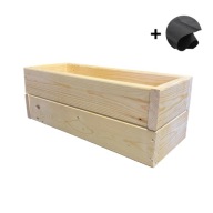 DONICA DREWNIANA 50CM + AGROWŁÓKNINA OGRÓD TARAS WNĘTRZE ZIELNIK DONICZKA