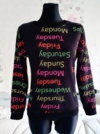 SWETER DOPASOWANY DNI TYGODNIA MONDAY SUNDAY MIŁY napisy napisami kolorowe