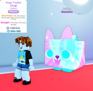 PET Huge Tiedye Corgi ROBLOX Pet Simulator X PSX GEMS (nie 99)