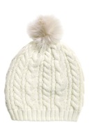 H&M Czapka w warkoczowy splot 110/128 biały