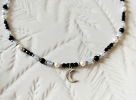 Naszyjnik z koralików naturalnych Agat Ametyst Perły Naturalne