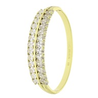 83050 BRANSOLETKA 14K POZŁACANA 60/13 MM sztywna bangle z cyrkoniami