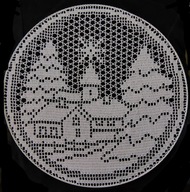 ŁAPACZ snów 50 cm, ręcznie wykonany zimowy krajobraz 50cm