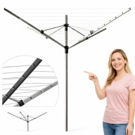 SUSZARKA OGRODOWA OBROTOWA NA PRANIE BIELIZNĘ 50 M + POKROWIEC ŁATWY MONTAŻ