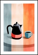 A2 PLAKAT DO KUCHNI KAWIARNI CZARNA KAWA ESPRESSO DZBANUSZEK DZBANEK