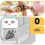 Drukuś Mini drukarka termiczna papier termiczny 21 rolek aparat prezent