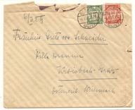 GDAŃSK-OLIWA - DANZIG-OLIVA -koperta -obieg 1929 rok -znaczki