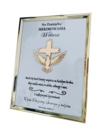 Złota Ramka pamiątka bierzmowania prezent upominek z grawerem 3D