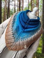 PIĘKNA CAŁOROCZNA DUŻA CHUSTA OMBRE Z WEŁNY MERINO NA DRUTACH, NA PREZENT!!