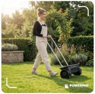 SIEWNIK MOBILNY DO NAWOZÓW TRAWY 46cm ROZSIEWACZ NASION 12L REGULOWANY