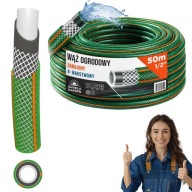 WĄŻ OGRODOWY 1/2 50M ZBROJONY GUMOWY 4 WARSTWOWY ODPORNY DO PODLEWANIA